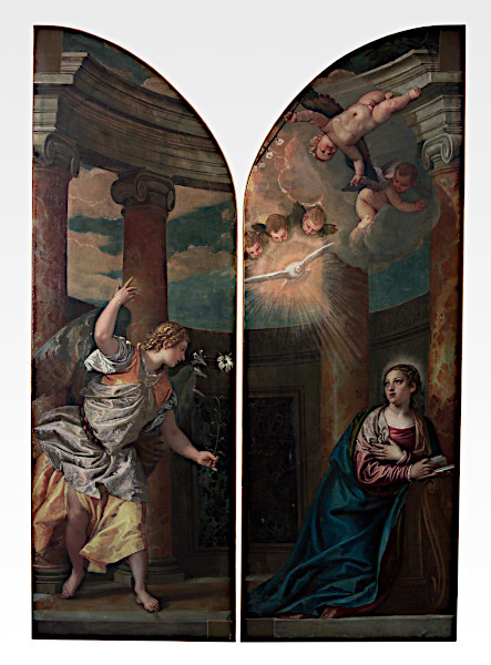 Benedetto Caliari, Angelo annunciante e Vergine annunciata, ultimo quarto XVI secolo